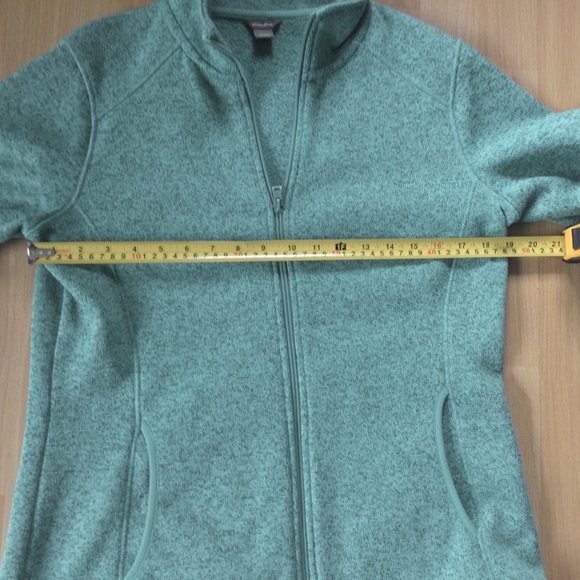 Eddie Bauer Large Zip Up Fleece jacket Teal Cozy - Picture 12 of 14